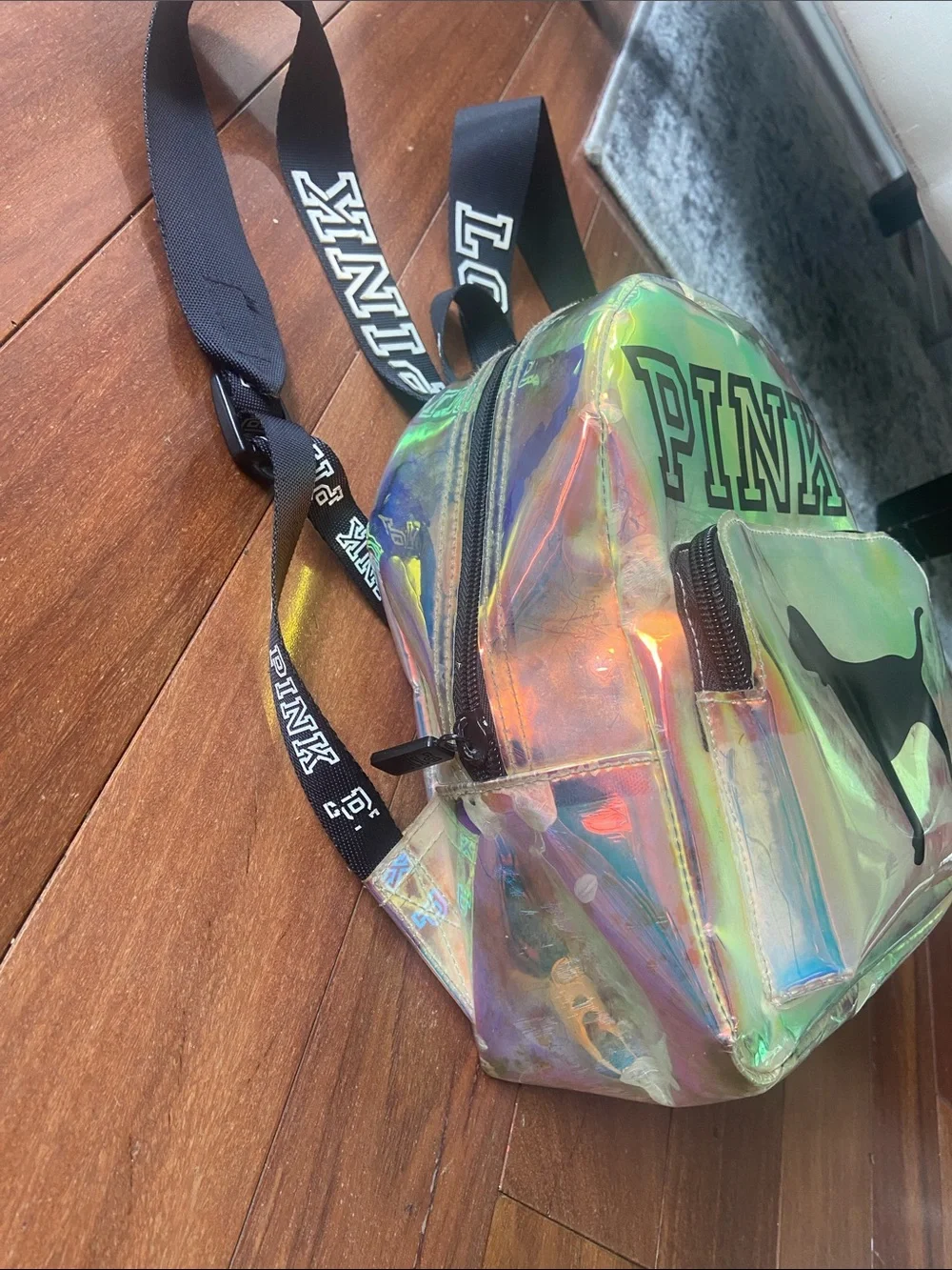 Vs pink mini backpack : Shimmer clear transparent